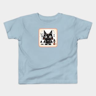 Tribal Robot Cat Kids T-Shirt